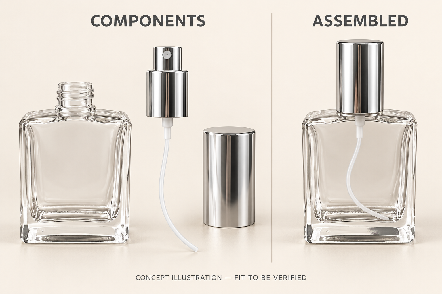 Perfume packaging guide illustration