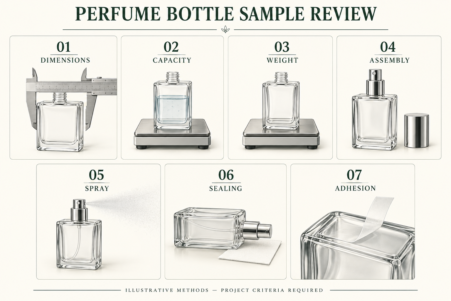 Perfume packaging guide illustration