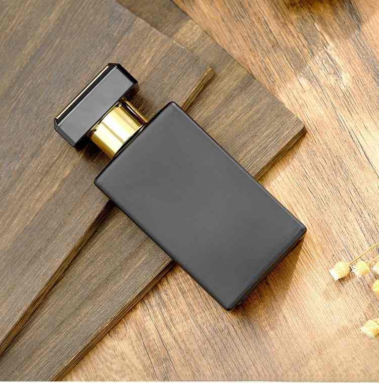 Wholesale 100ml Matte Black Rectangular Glass Perfume Bottle
