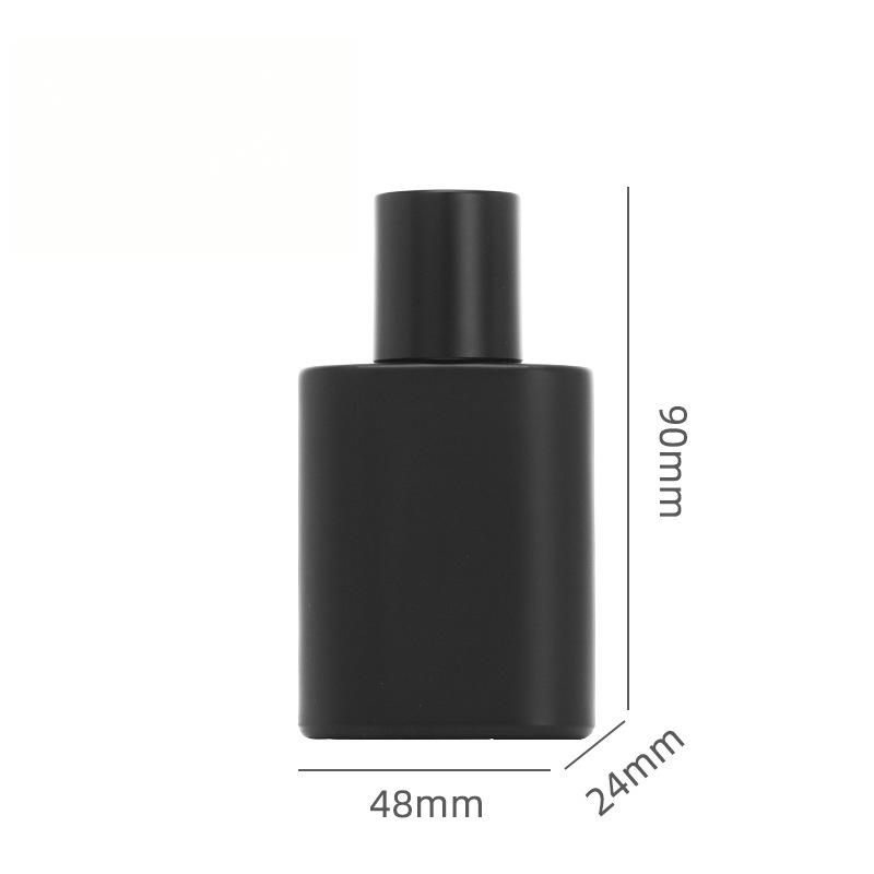 Wholesale 30ml Matte Black Rectangular Glass Perfume Bottle