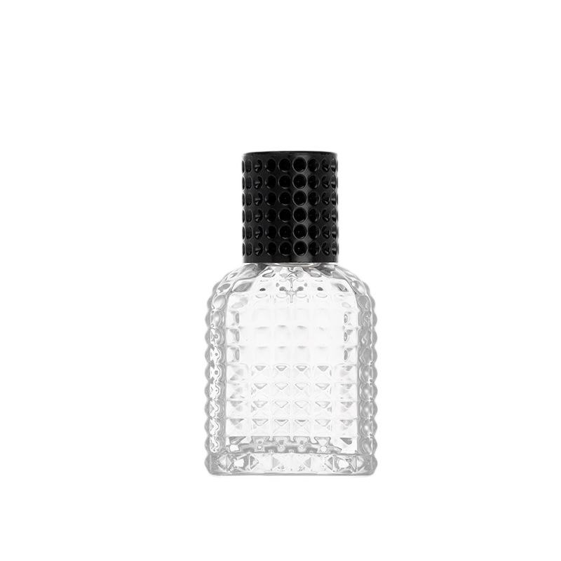 Wholesale 30ml Diamond-Pattern Round Glass Perfume Bottle