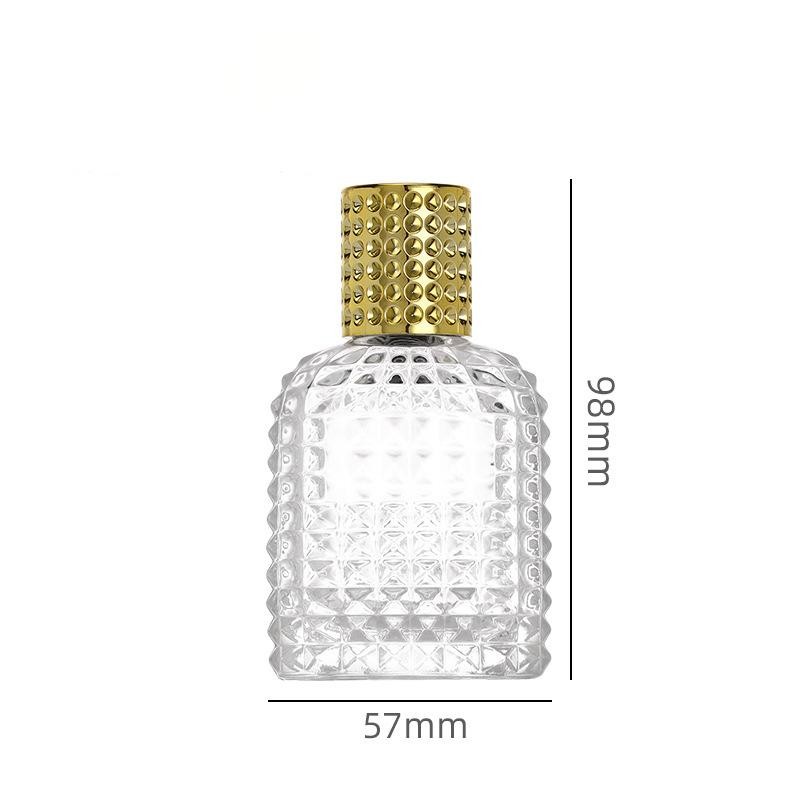 Wholesale 100ml Diamond-Pattern Round Glass Perfume Bottle