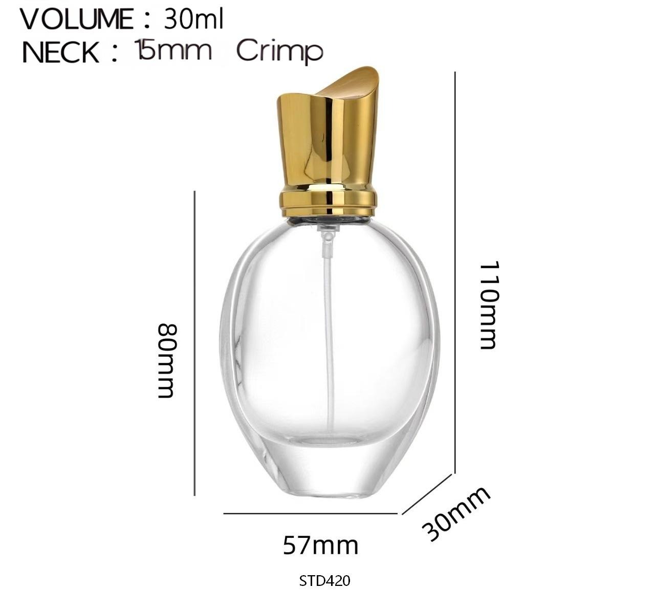 Wholesale 30ml Oval Glass Perfume Bottle