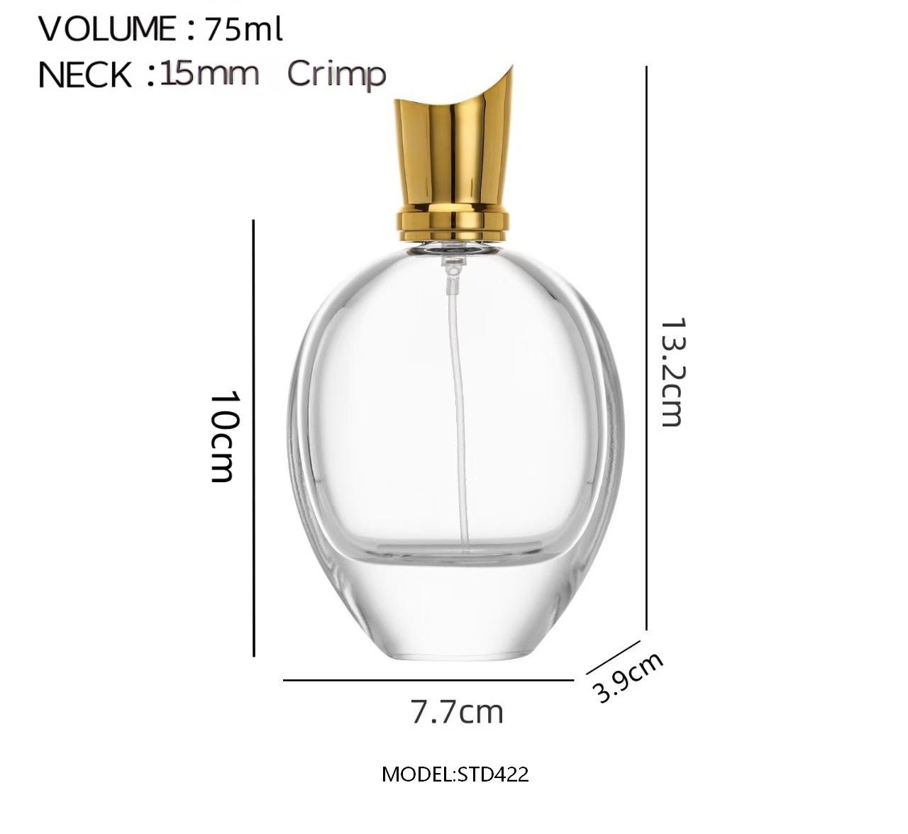 Wholesale 75ml Oval Glass Perfume Bottle