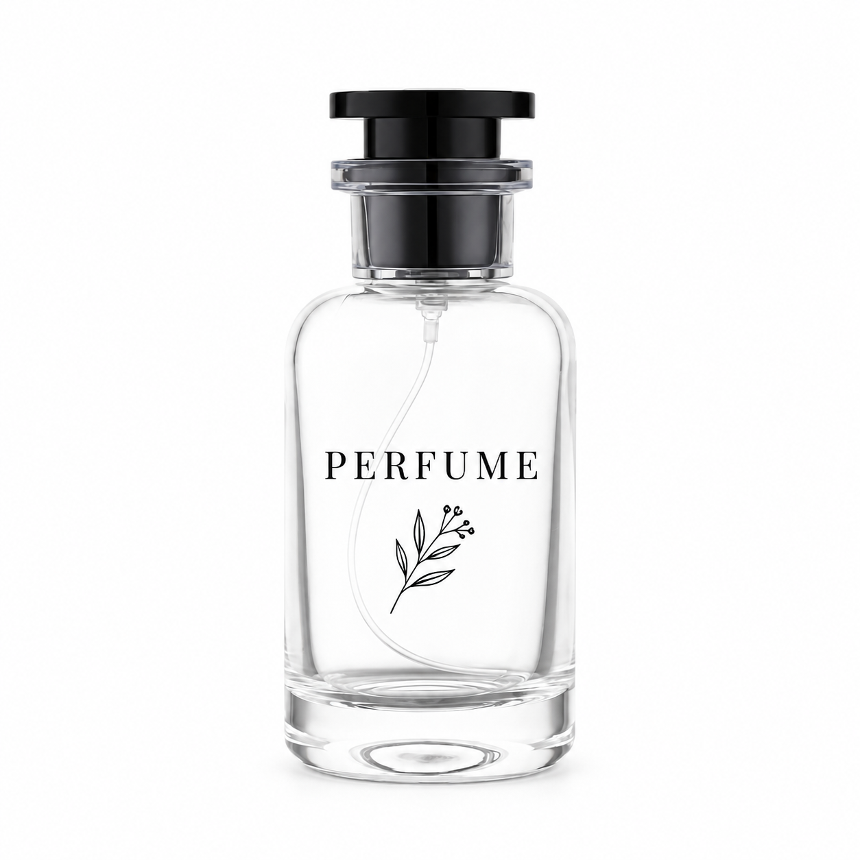 Screen Printing on a clear round-shouldered bottle