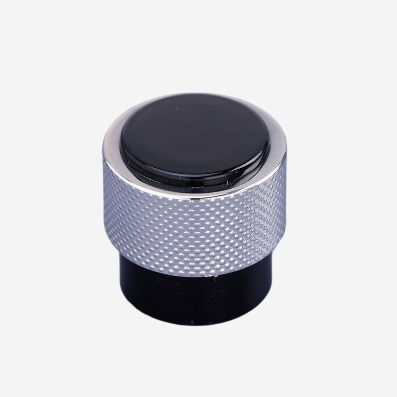 Wholesale Black and Silver Tone Dotted Band Perfume Cap