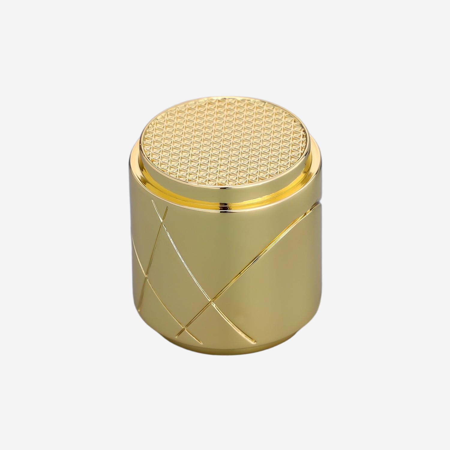 Wholesale Gold Tone Cross Line Cylindrical Perfume Cap