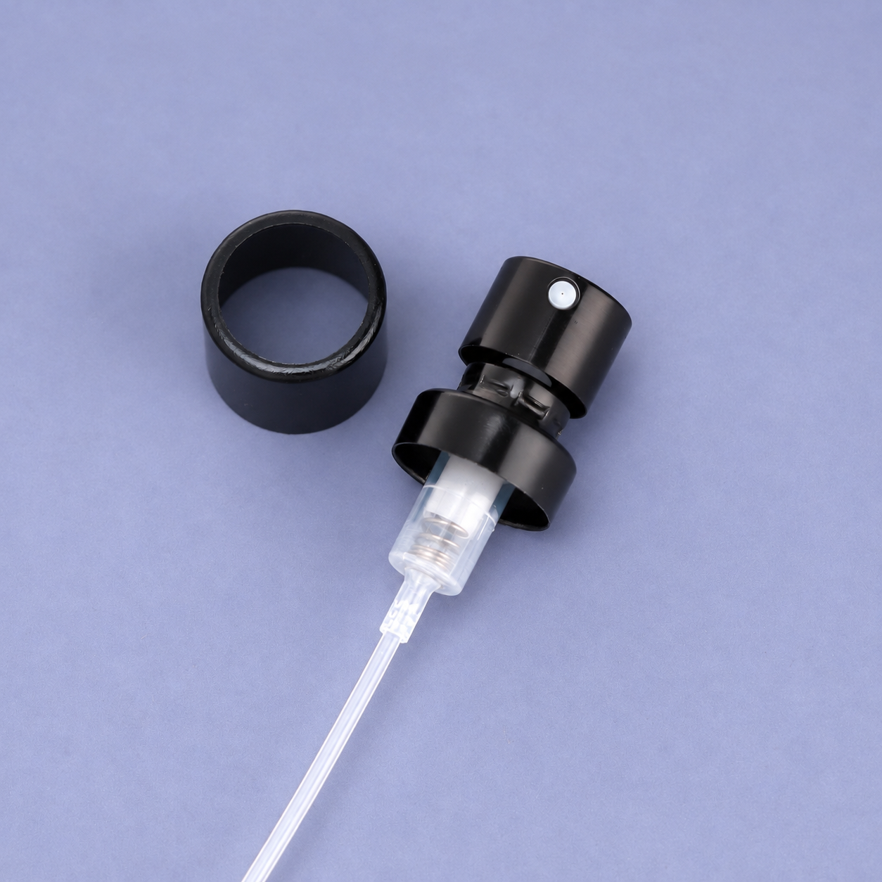 Wholesale 15mm Black Aluminum-Finish Perfume Spray Pump with Collar
