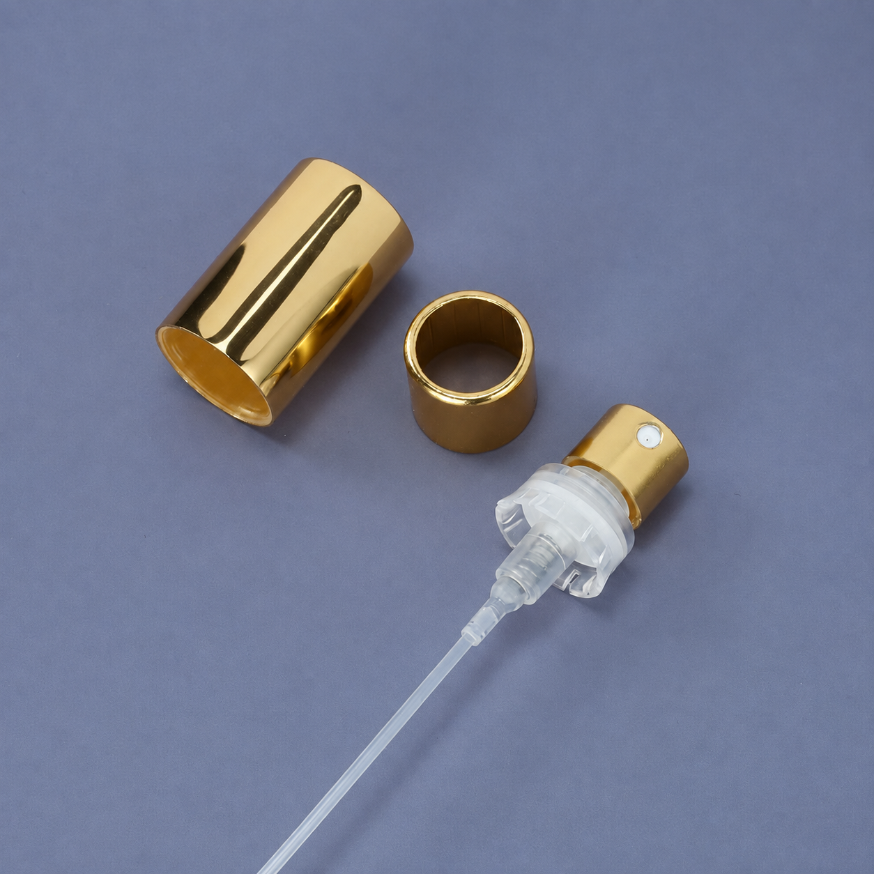 Wholesale 15mm Gold Plastic-Mount Perfume Pump, Collar and Cap Set