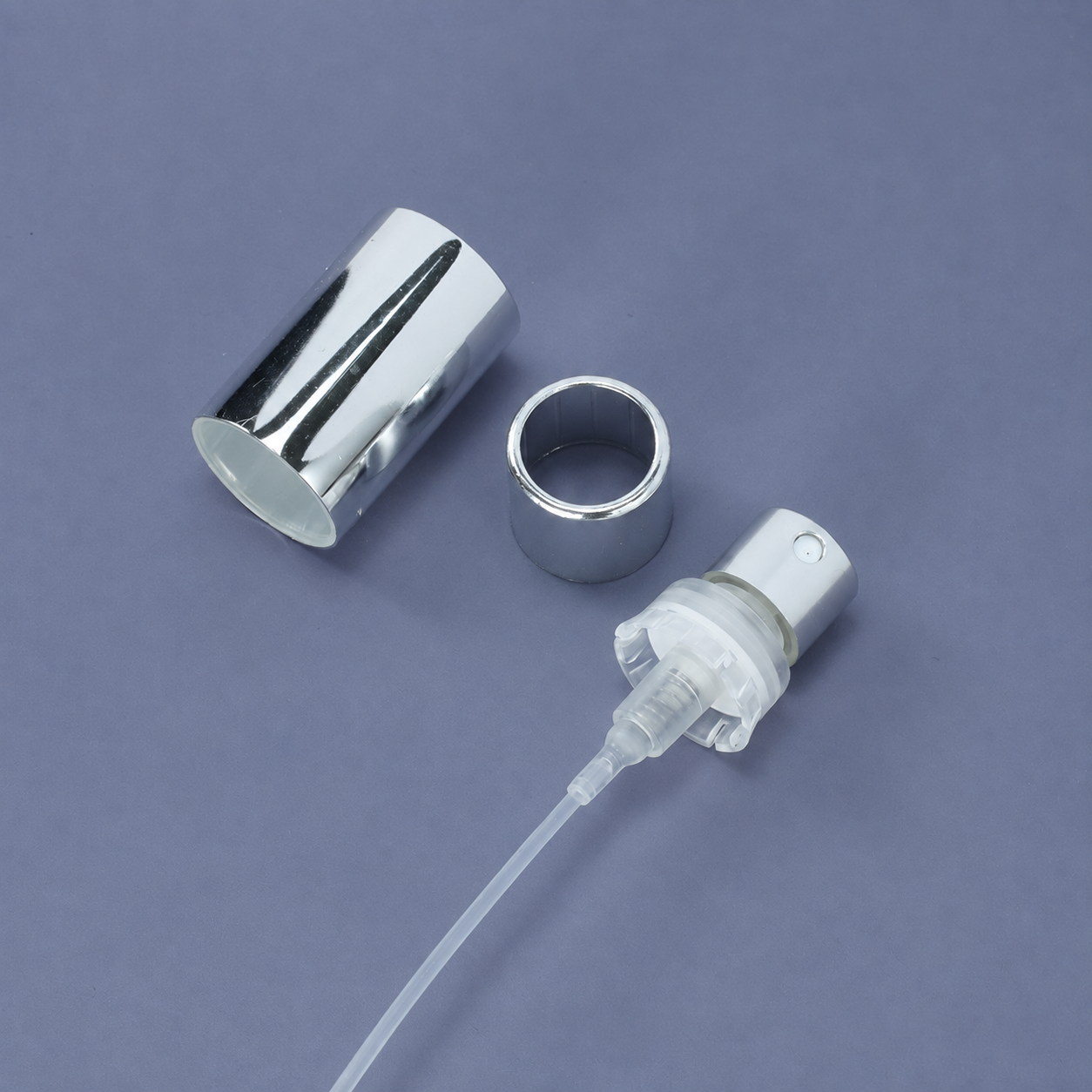 Wholesale 15mm Silver Plastic-Mount Perfume Pump, Collar and Cap Set
