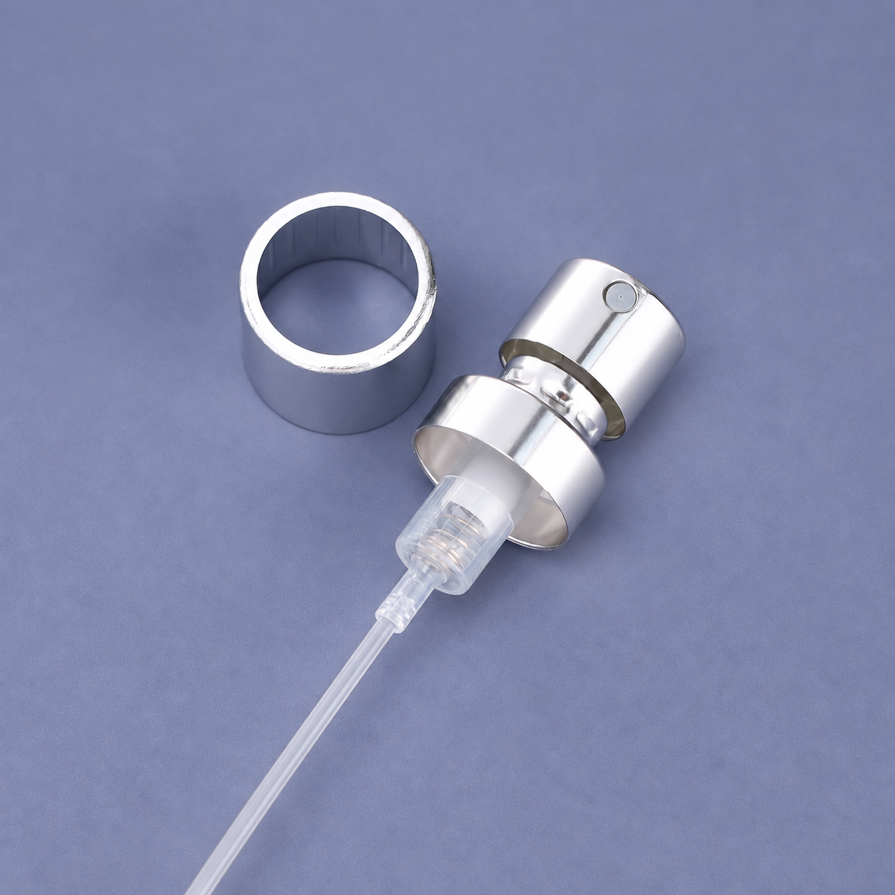 Wholesale 15mm Silver Aluminum-Finish Perfume Spray Pump with Collar